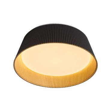 VK Lighting Aelia - plafondlamp - Ø 46 x 15 cm - 30W dimbare LED incl. - zwart en hout