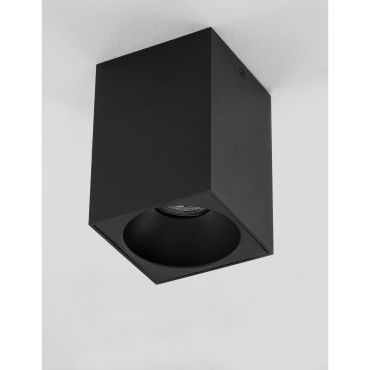 Nova Luce Nido - opbouwspot - 9,5 x 9,5 x 14,5 cm - zandzwart