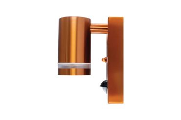 Integral LED Malaga - buiten wandlamp met bewegingssensor - 6,8 x 11,6 x 14,9 cm - IP54 - koper