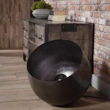 Vico Basket - vloerlamp - Ø 46 x 46 cm - zwart nikkel