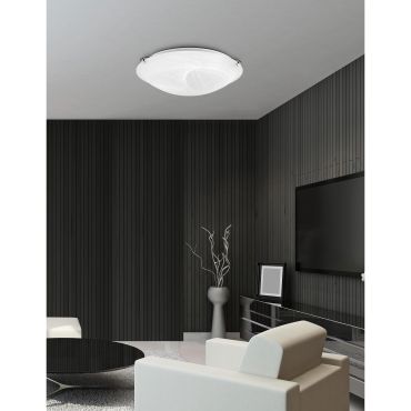 Nova Luce Giorno - plafondverlichting - Ø 40 x 9,5 cm - albast en chroom
