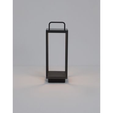 Nova Luce Bali - draagbare vloerlamp op zonne-energie met USB-poort  - 51 cm -2W dimbare LED incl. -  IP65 - antraciet