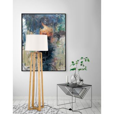Nova Luce Alma - staanlamp - 167 cm - wit en bruin