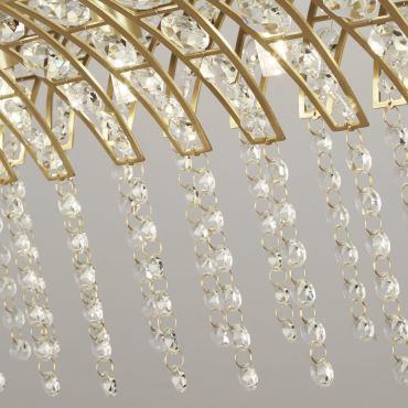 Searchlight Gemma - hanglamp - 100 x 26 x 150 cm - satijn messing en transparant
