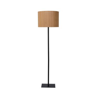 Lucide Magius - staanlamp - 156,5 cm - lichtbruin en zwart