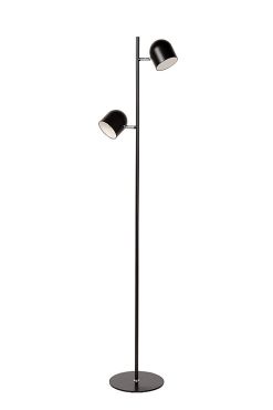 Lucide Skanska - staanlamp - 32 x 23 x 141 cm - 2 x 5W dimbare LED incl. - zwart