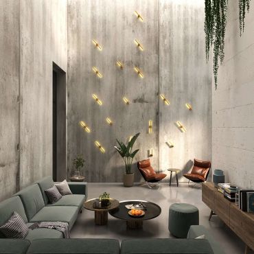 Maxlight Merano - wandlamp - 8 x 8 x 45 cm - 10W LED incl. - goud