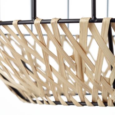 Brilliant Templo - hanglamp - Ø 37 x 153 cm - zwart en lichtbruin