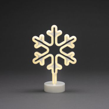 SHOWROOMMODEL - Konstsmide kerstverlichting - neonsneeuwvlok op batterijen - 21,5 x 10 x 31 cm - wit