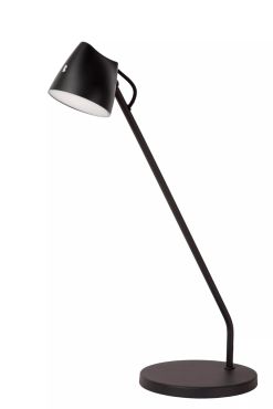 Lucide Milne - tafellamp - 16 x 31,7 x 42 cm - 8W dimbare LED incl. - zwart