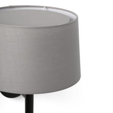 Faro Windsor - wandlamp met leeslamp - Ø 29 x 49,9 x 26,5 cm - mat zwart en grijs