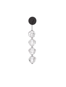 Nova Luce Ifos - wandlamp - Ø 12 x 67 x 13,5 cm - 17W dimbare LED incl. - zandzwart en chroomkleurig metaal