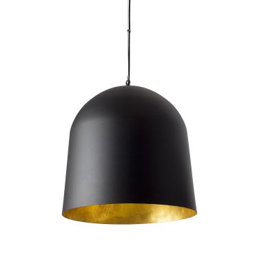 Faro Crater - hanglamp - Ø 45,5 x 49 cm - zwart en goud
