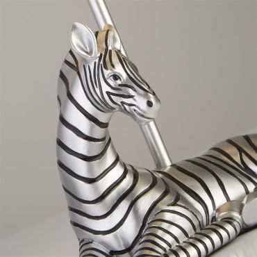 Searchlight Zebra - tafellamp - 20 x 35 cm - zilver en grijs