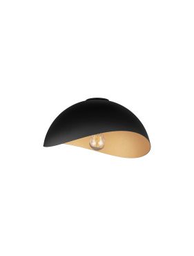 Nova Luce Opsi - plafondlamp - Ø 30 x 15 cm - zandzwart en goud