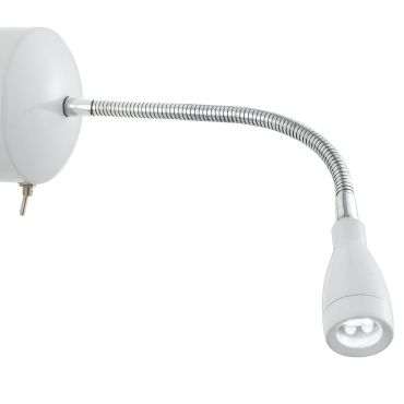 Searchlight LED Adjustable Wall Lights - wandverlichting met schakelaar - 8 x 28,5 cm - 0,5W LED incl. - wit