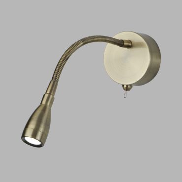 Searchlight LED Adjustable Wall Lights - wandverlichting met schakelaar - 8 x 28,5 cm - 0,5W LED incl. - antiek messing