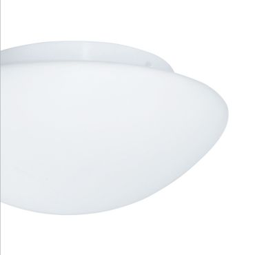 Searchlight Bathroom Flush - plafondlamp badkamer - Ø 28 x 11,5 cm - IP44 - opaal wit