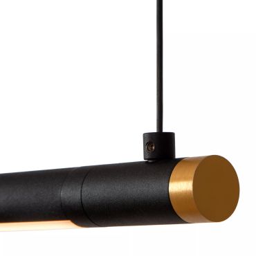 Lucide Marnik - hanglamp met handbewegingssensor - 197,1 x 2,5 x 160 cm - 24W dimbare LED incl. - zwart en goud