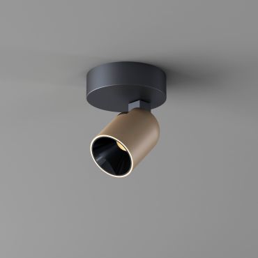 Artdelight Houston - opbouwspot 1L - Ø 10 x 12,5 cm - 8W dimbare LED incl. - zwart en champagne