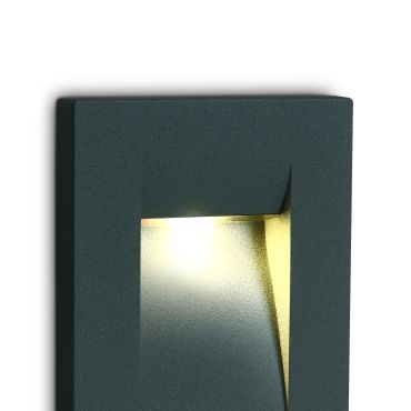 ONE Light Outdoor Dark Light - buiten wandverlichting - 7,5 x 6,5 x 10,7 cm - 3,6W LED incl. - IP65 - antraciet
