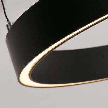 Searchlight Layla - hanglamp -Ø 64 x 190 cm - 29W dim-to-warm LED incl. - beweging gestuurd - zwart