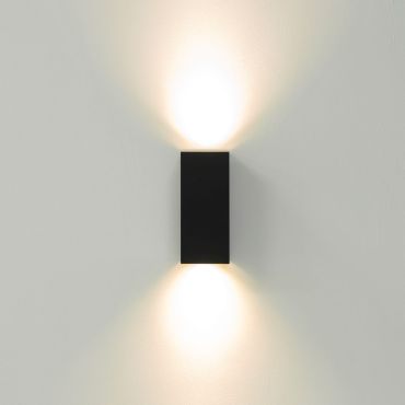 Artdelight Dante - wandverlichting - 6,7 x 6,7 x 15,4 cm - mat zwart/goud
