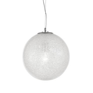 Nova Luce Frozen - hanglamp - Ø 40 x 120 cm - transparant en chroom