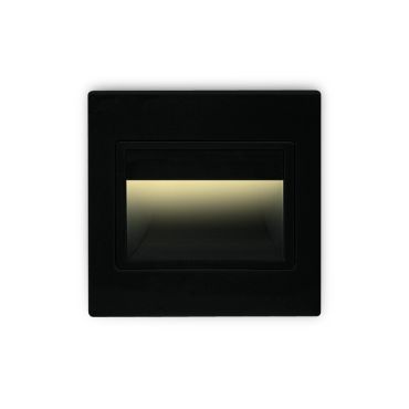 ONE Light Indoor Square Wall Recessed - inbouw wandverlichting - 9,4 x 3,5 x 9,4 cm - 1,5W LED incl. - zwart