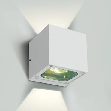 ONE Light Cube Wall Lights Up &amp; Down - buiten wandverlichting - 10 x 10 x 10 cm - 6W LED incl. - IP65 - wit