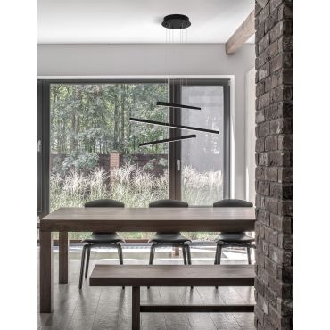 Nova Luce Eben - hanglamp - 55 x 55 x 180 cm - 40W LED incl. - zand zwart