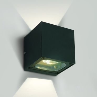 ONE Light Cube Wall Lights Up &amp; Down- buiten wandverlichting - 10 x 10 x 10 cm - 6W LED incl. - IP65 - antraciet