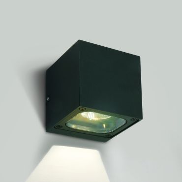 ONE Light Cube Wall Lights - buiten wandverlichting - 10 x 10 x 10 cm - 6W LED incl. - IP65 - antraciet