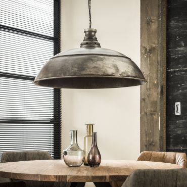 Vico Industry - hanglamp - Ø 80 x 150 cm - oud zilver