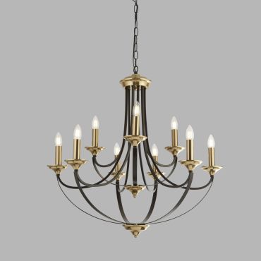 Searchlight Belfry - luster - Ø 78 x 200 cm - brons en bruin
