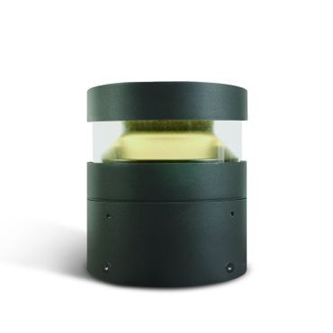ONE Light Project Bollard - tuinpaal - Ø 16 x 20 cm - 20W LED incl. - IP65 - antraciet - warm witte lichtkleur