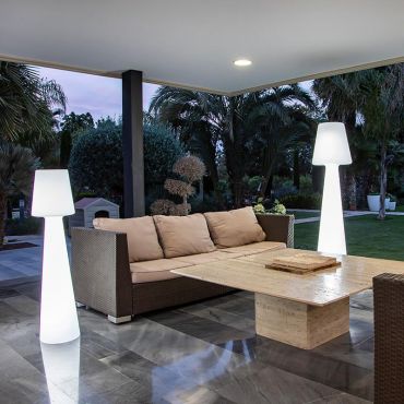 New Garden Lola 110 - oplaadbare vloerlamp met afstandsbediening - Ø 26,5 x 110 cm - 12W dimbare LED incl. - IP65 - wit