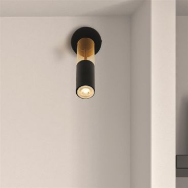 Searchlight Merrygold - wandlamp - 10 x 29 cm - zwart en amber
