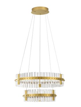 Nova Luce Kezo - hanglamp - Ø 60 x 140 cm - 67W dimbare LED incl. - goud