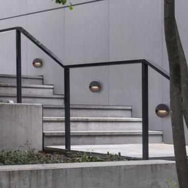 Nova Luce Arne - buiten wandverlichting - Ø 12 x 2,9 cm - 2W LED incl. - IP54 - donker antraciet