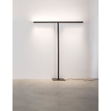 Nova Luce Gal - staanlamp - 160 x 200 cm - 45W LED + 15W dimbare LED incl. - zandzwart