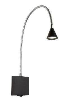Lucide Buddy - wandverlichting - 8 x 8 x 62 cm - 4W LED incl. - zwart