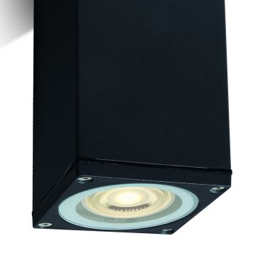 ONE Light GU10 Outdoor Cubes - opbouwspot - 6,3 x 6,3 x 13,5 cm - IP54 - zwart