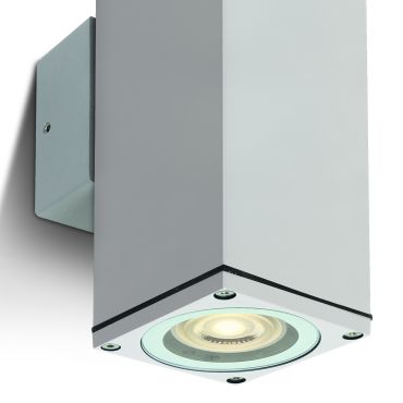 ONE Light GU10 Outdoor Cubes - buiten wandverlichting - 6,3 x 6,3 x 19,6 cm - IP54 - wit