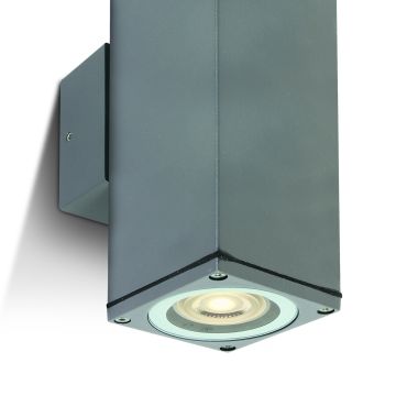 ONE Light GU10 Outdoor Cubes - buiten wandverlichting - 6,3 x 6,3 x 19,6 cm - IP54 - grijs