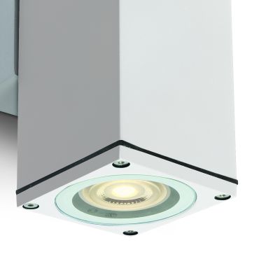 ONE Light GU10 Outdoor Cubes - buiten wandverlichting - 6,3 x 6,3 x 13,5 cm - IP54 - wit