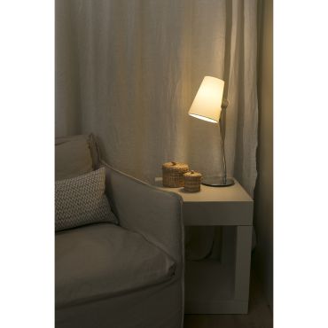 Faro Lupe - tafellamp - Ø 25 x 53 cm - beige en chroom
