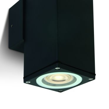 ONE Light GU10 Outdoor Cubes - buiten wandverlichting - 6,3 x 6,3 x 13,5 cm - IP54 - zwart