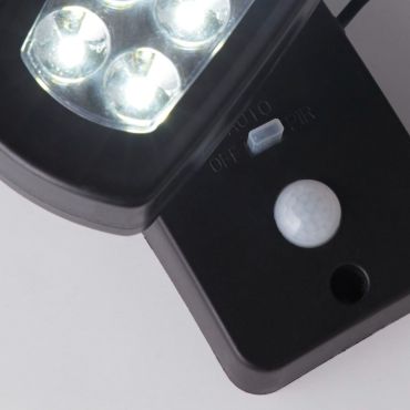Searchlight Nila -  buiten wandverlichting met sensor op zonne-energie - 17 x 15 x 14,5 cm - 2,5W LED incl. - IP44 - antraciet