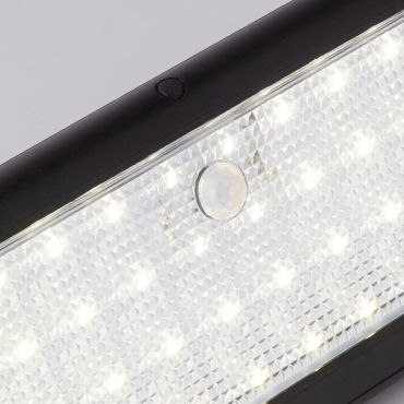 Searchlight Mola -  buiten wandverlichting met sensor op zonne-energie - 21 x 10,5 x 9 cm - 5W LED incl. - IP44 - antraciet